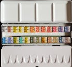 Divolo METAL BOX SET - EXTRA-FINE WATERCOLORS FOR ARTISTS - 1/2 PANS - ASSORTED COLORS