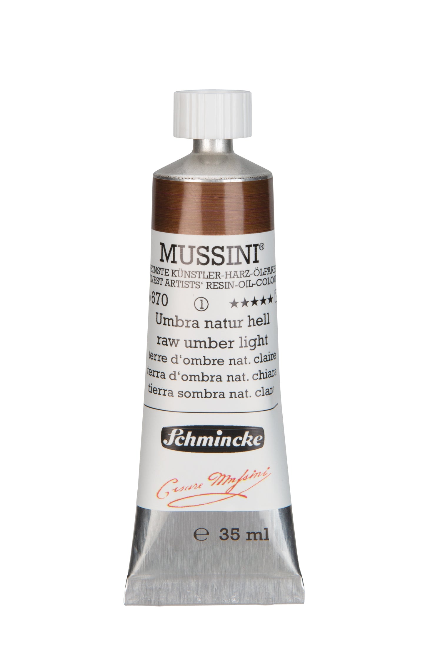 Schmincke Finest Artists’ Resin-Oil Colors. Mussini Series 10, Transparent and Semi-Transparent 35ml Tubes